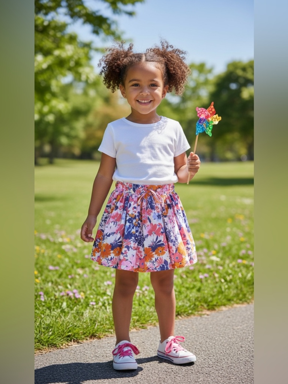 JANIE AND JACK Floral Pleated Skort